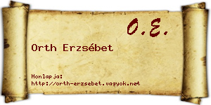 Orth Erzsébet névjegykártya
